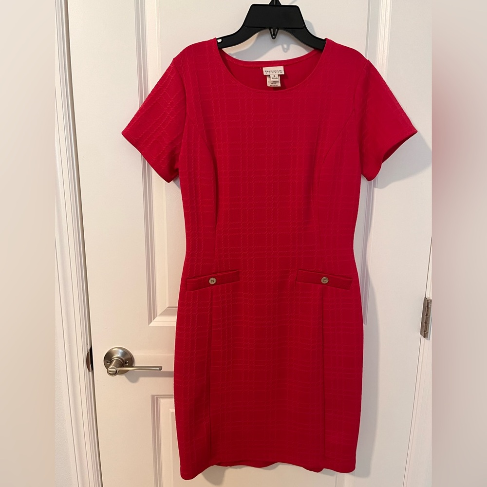 Enfocus Studio Red Short Sleeve Midi Dress